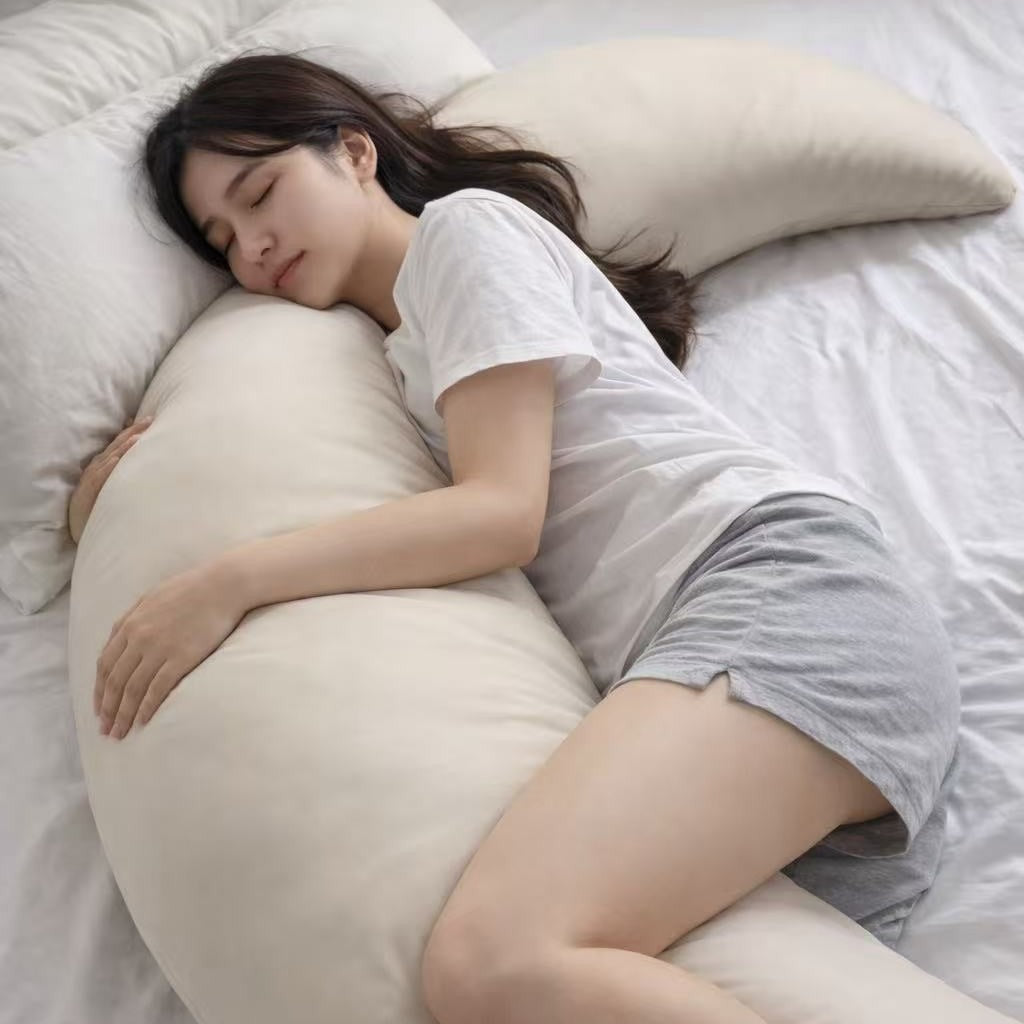 Skin-friendly Fabric Big Moon-shaped Maternity Pillow