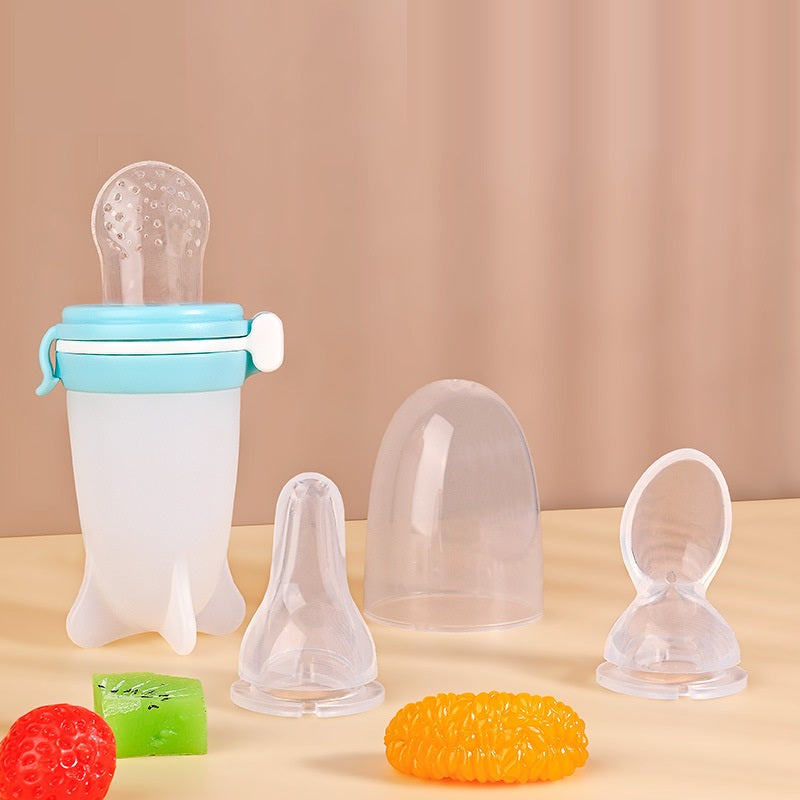 Silicone Baby Squeeze Feeding Bottle Bowl Solid Food Tool