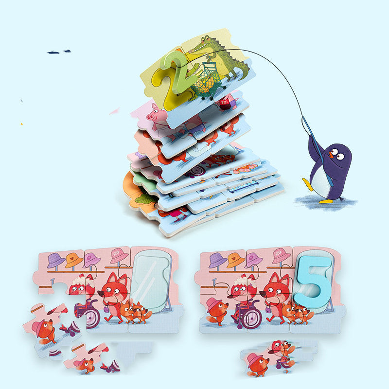 Wooden Numbers And Letters Baby Educational Puzzle Toys
