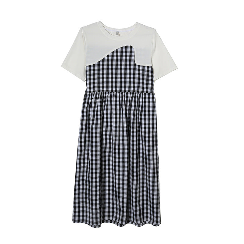 Plaid Stitching Maternity Dress For Pregnant Women