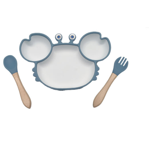 Silicone Non Slip Baby Feeding Bowl Plate Set