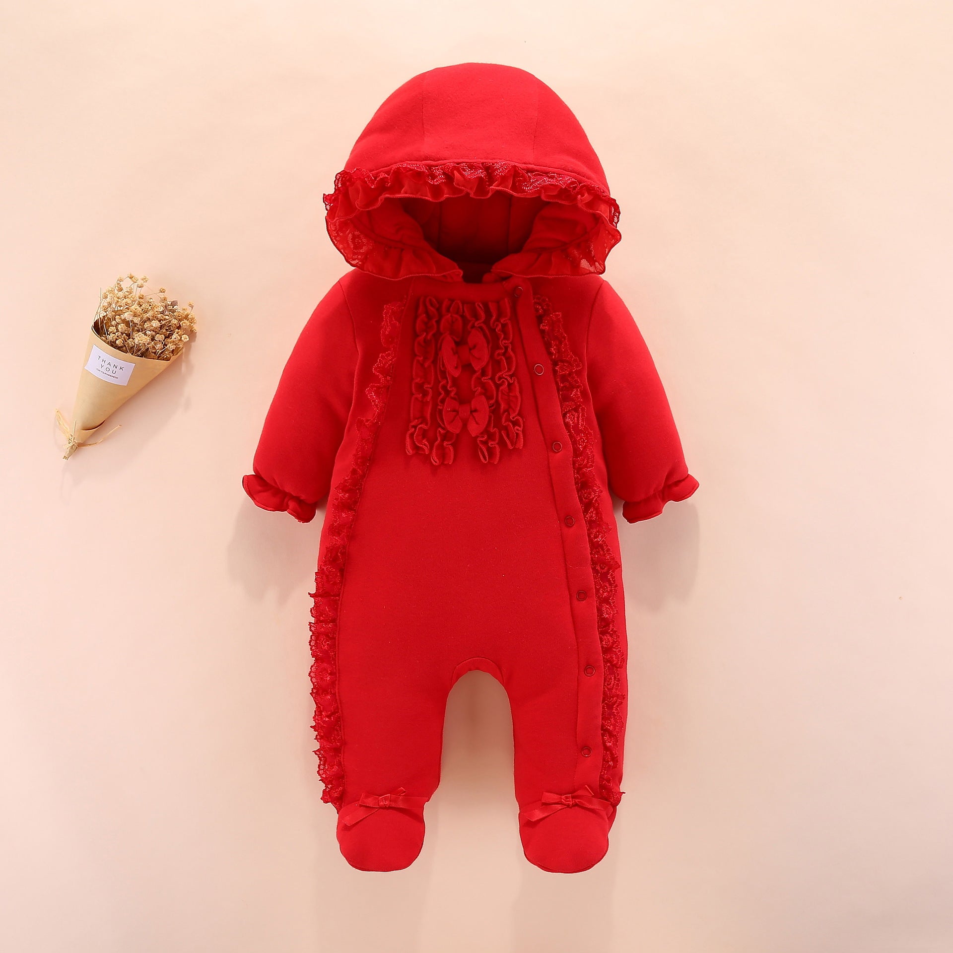 Hooded Baby Romper Soft Cotton Outfit