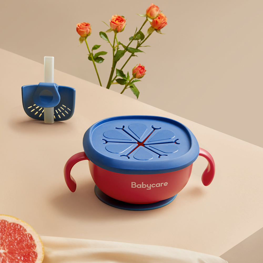 3 In 1 Baby Feeding Bowl With Straw Suction Handle
