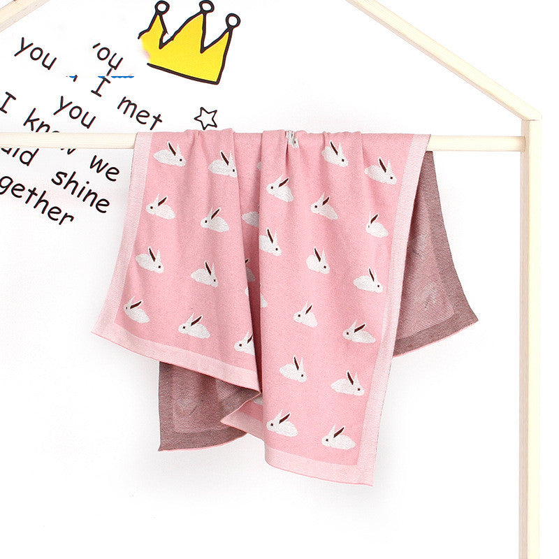 Knitted Bunny Baby Blanket Windproof Cover Wrap