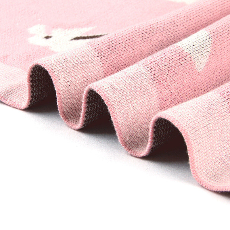 Knitted Bunny Baby Blanket Windproof Cover Wrap