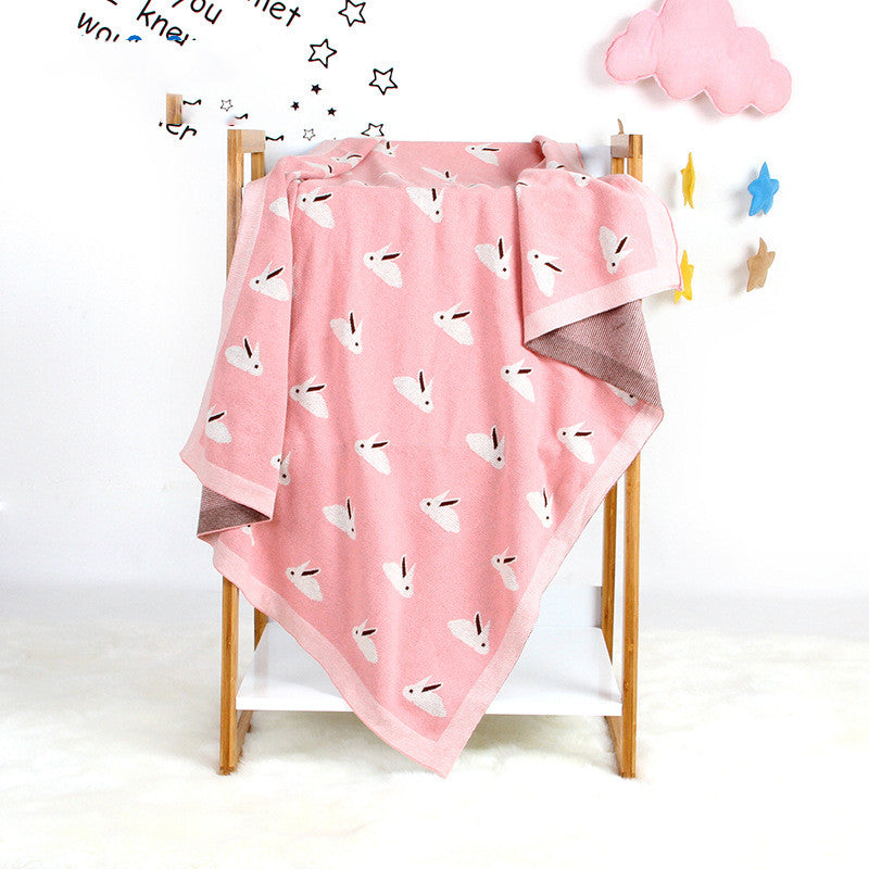 Knitted Bunny Baby Blanket Windproof Cover Wrap