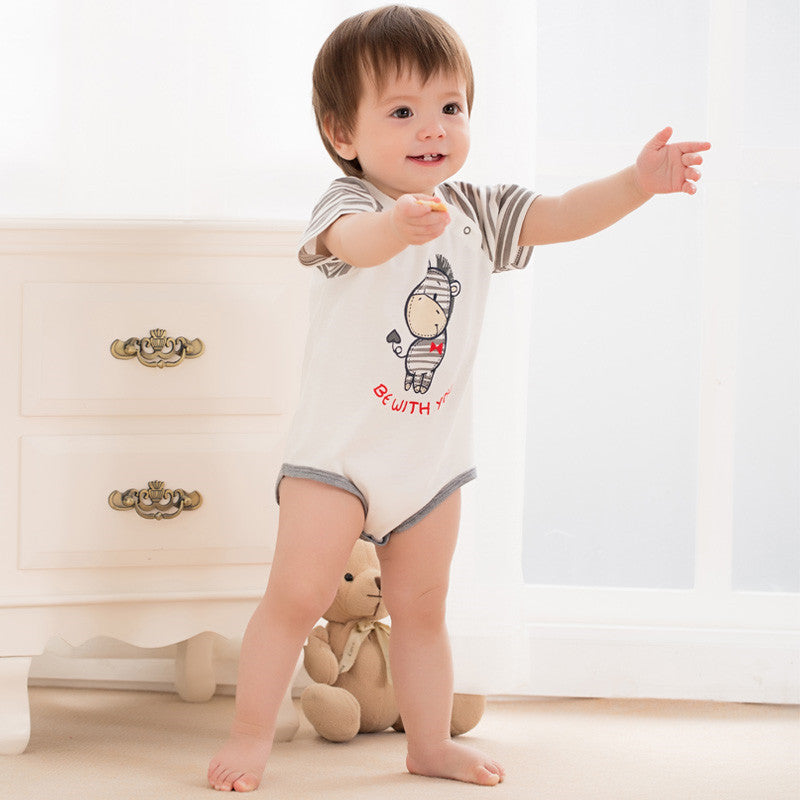 Baby Short Sleeve Romper Newborn Summer Triangle Jumpsuit