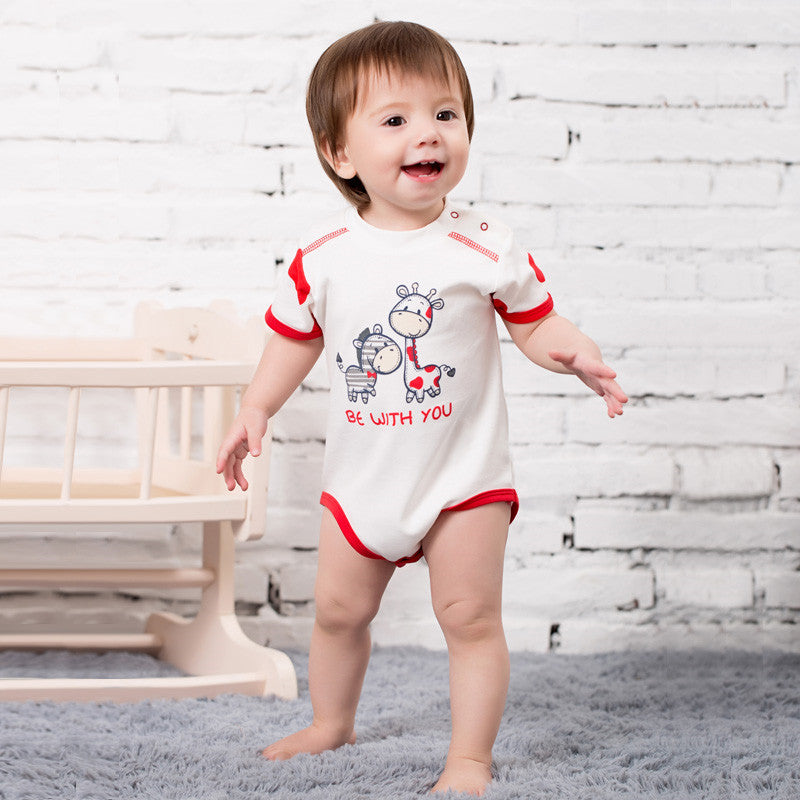 Baby Short Sleeve Romper Newborn Summer Triangle Jumpsuit