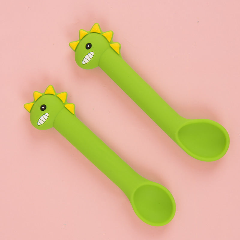 Baby Silicone Training Spoon Soft Cartoon Feeding Spoon