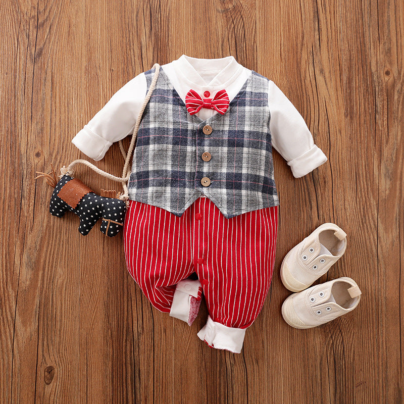 Gentleman Baby Jumpsuit Long Sleeve Spring Autumn Outfit