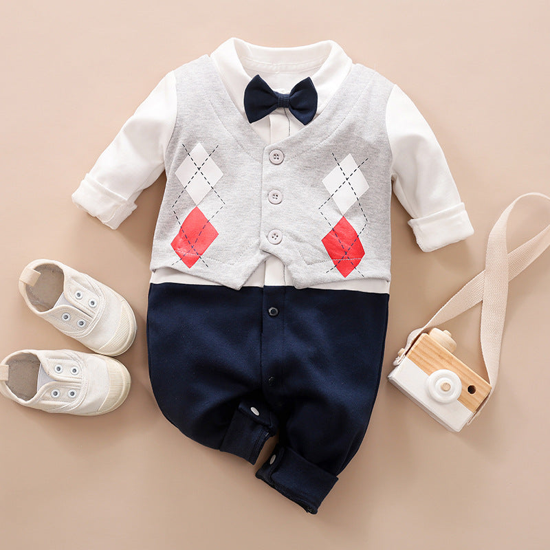 Gentleman Baby Jumpsuit Long Sleeve Spring Autumn Outfit