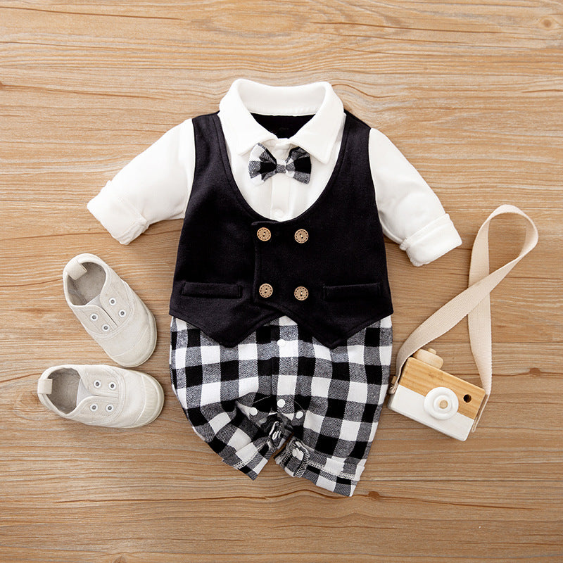 Gentleman Baby Jumpsuit Long Sleeve Spring Autumn Outfit