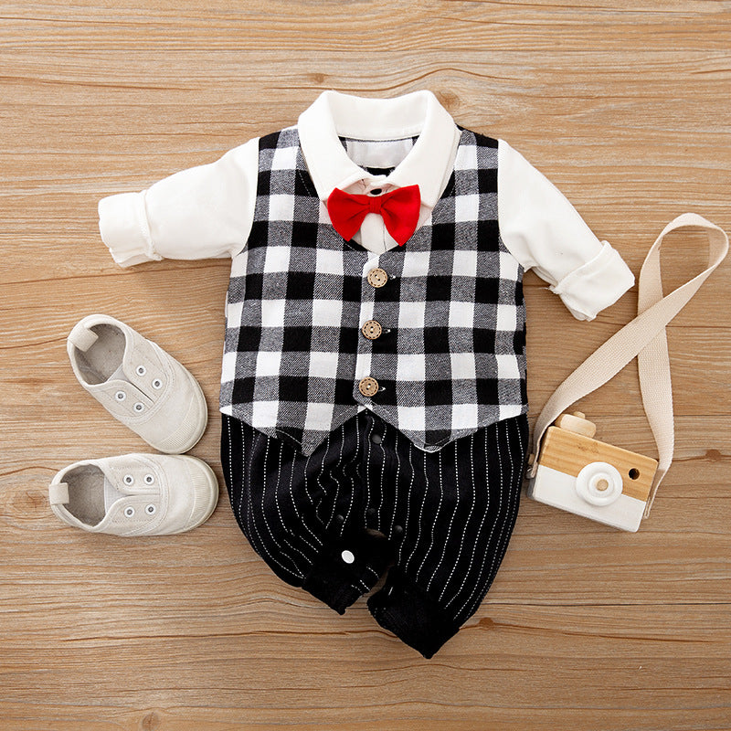 Gentleman Baby Jumpsuit Long Sleeve Spring Autumn Outfit