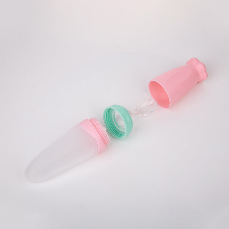 Silicone Baby Rice Cereal Feeding Bottle Spoon Dispenser