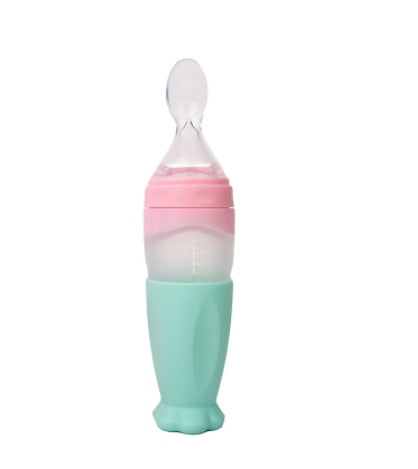 Silicone Baby Rice Cereal Feeding Bottle Spoon Dispenser