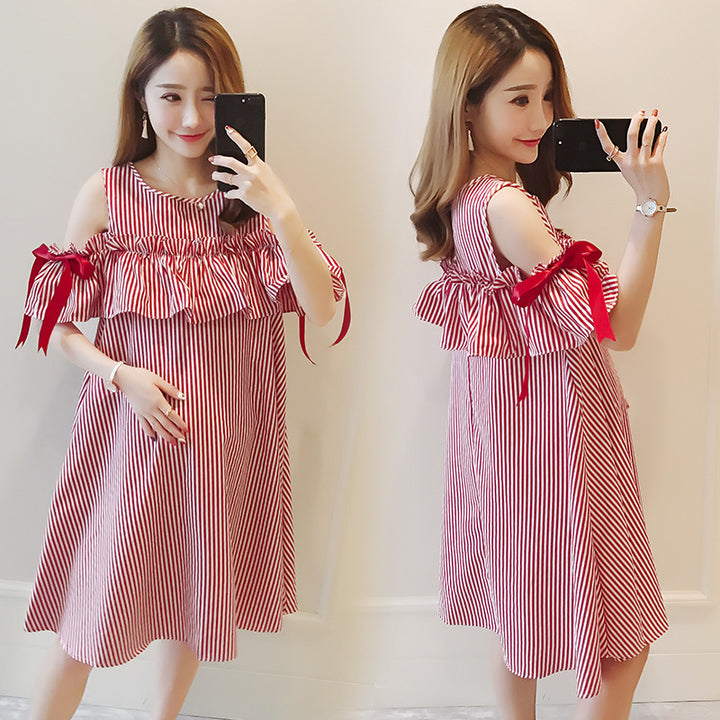 Mid Length Maternity Dress Breastfeeding Summer Outfit