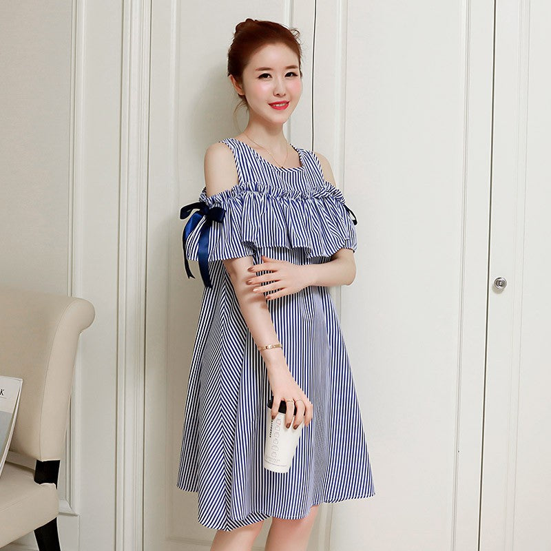 Mid Length Maternity Dress Breastfeeding Summer Outfit