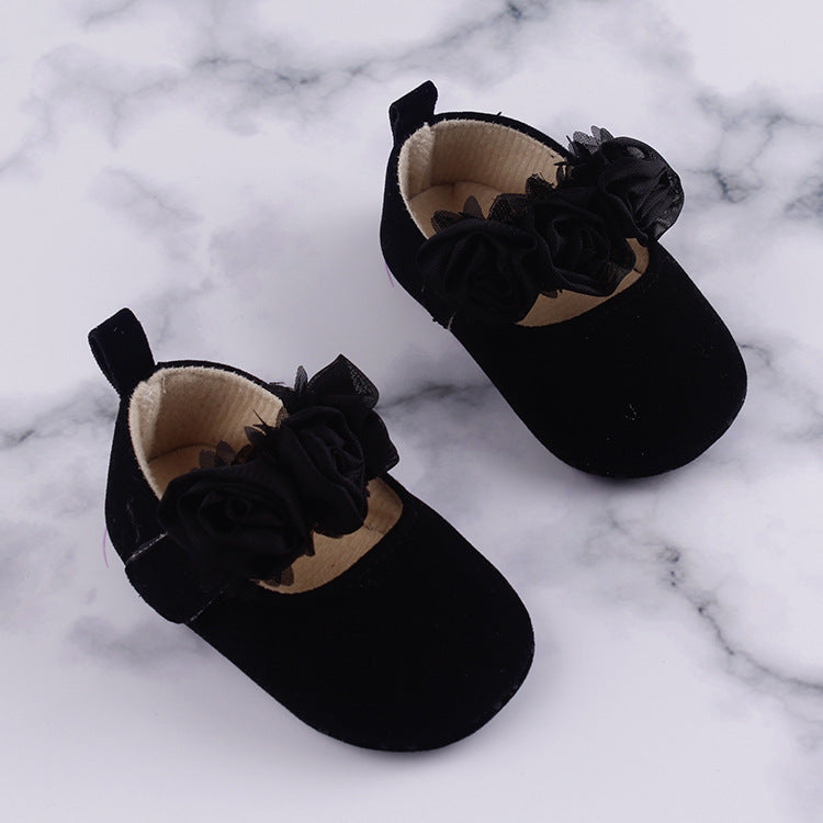 Soft Sole Cotton Baby Toddler Flower Shoes