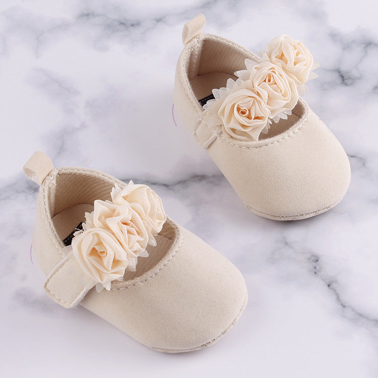 Soft Sole Cotton Baby Toddler Flower Shoes