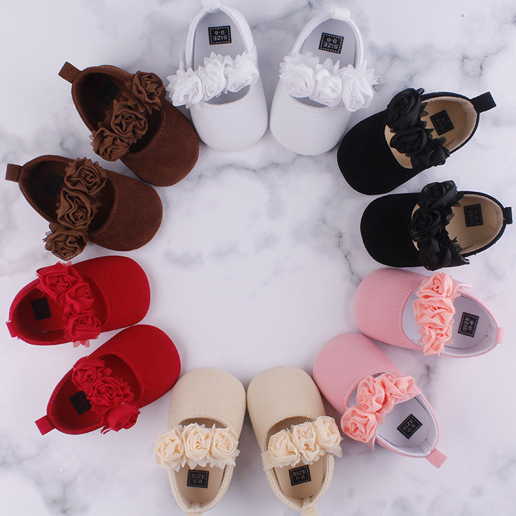 Soft Sole Cotton Baby Toddler Flower Shoes