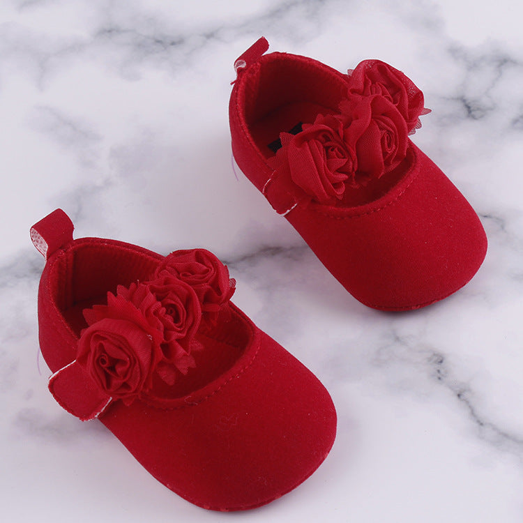 Soft Sole Cotton Baby Toddler Flower Shoes