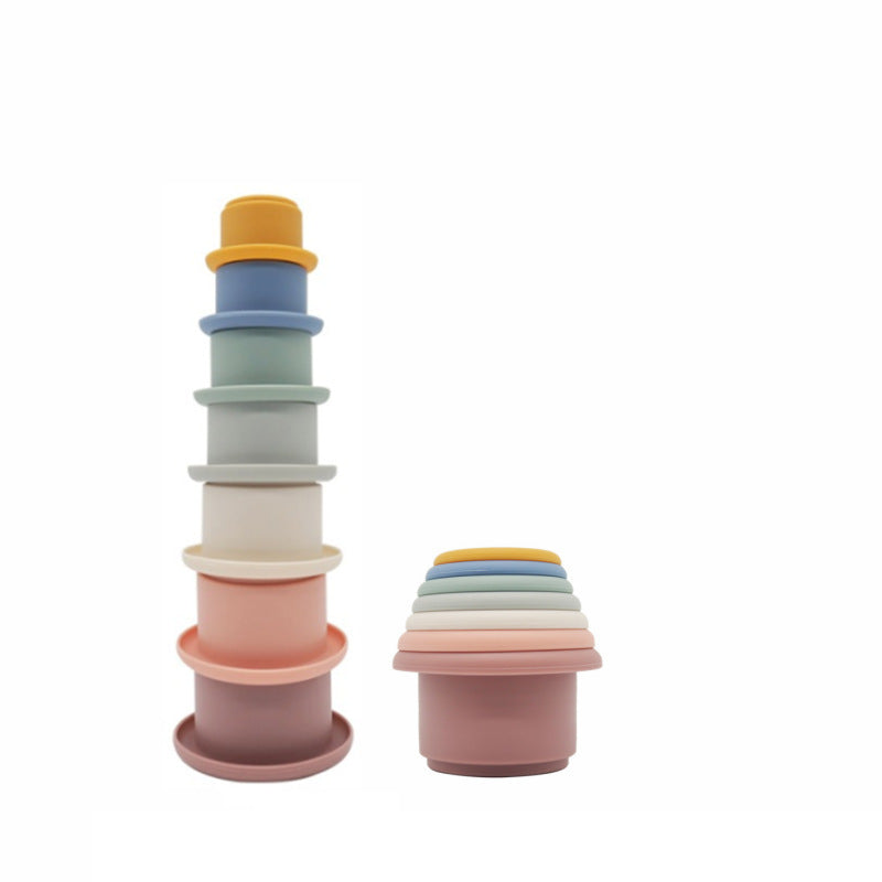 Silicone Baby Stacking Cups Educational Infant Toy