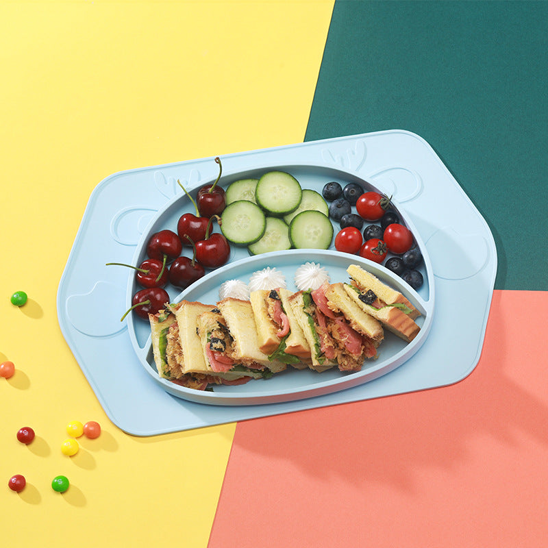 Silicone Non Slip Baby Feeding Bowl Plate Set