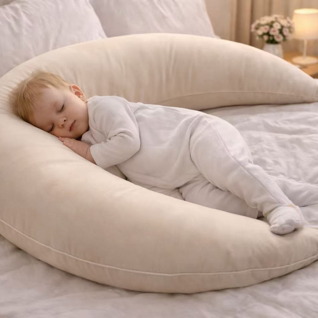 Skin-friendly Fabric Big Moon-shaped Maternity Pillow