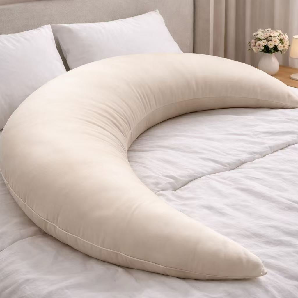 Skin-friendly Fabric Big Moon-shaped Maternity Pillow