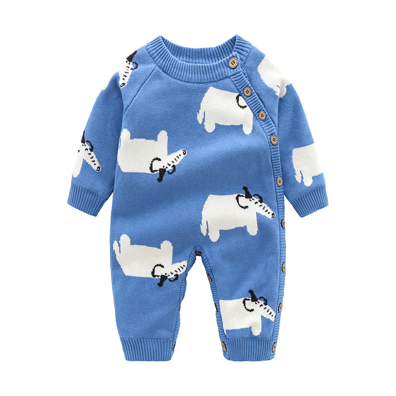 Thick Newborn Baby Crawling Clothes With Safety Harness