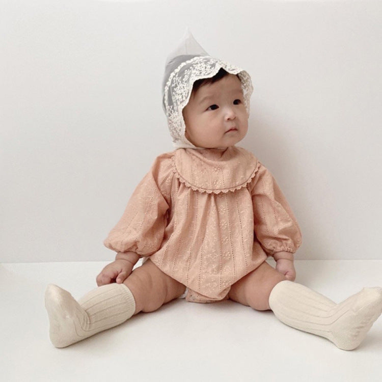 Embroidered Long Sleeve Baby Romper Jumpsuit Set