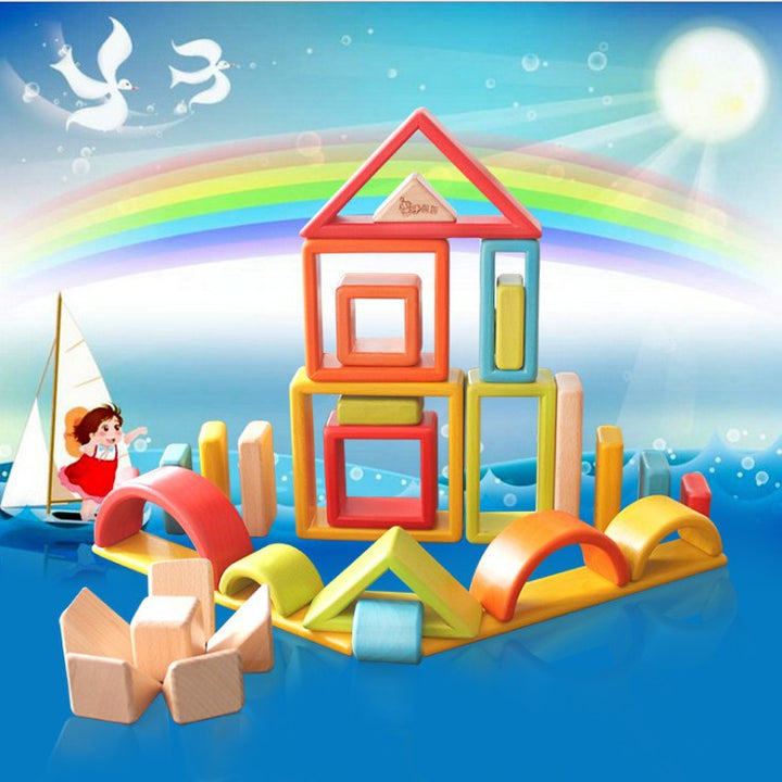 Rainbow Building Blocks Baby Educational Creative Toy