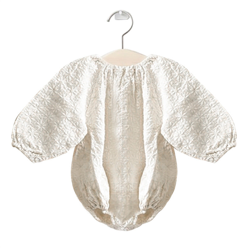 Embroidered Long Sleeve Baby Romper Jumpsuit Set