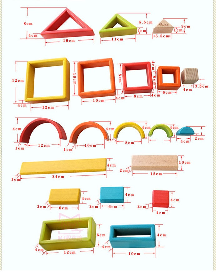 Rainbow Building Blocks Baby Educational Creative Toy