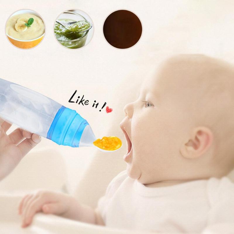 Silicone Squeeze Baby Feeding Spoon Dispenser