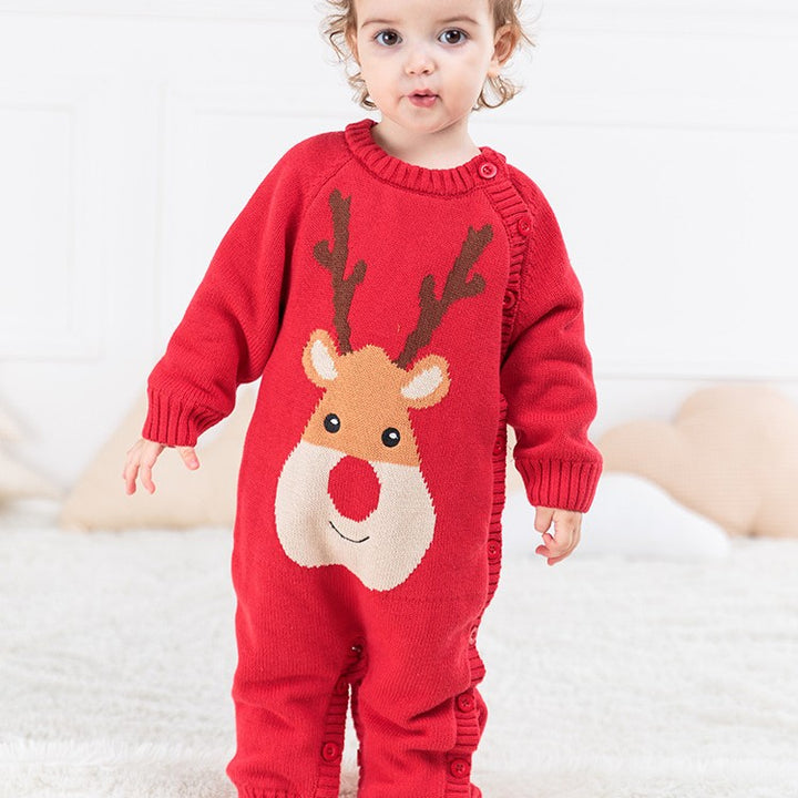 Thick Newborn Baby Crawling Clothes With Safety Harness