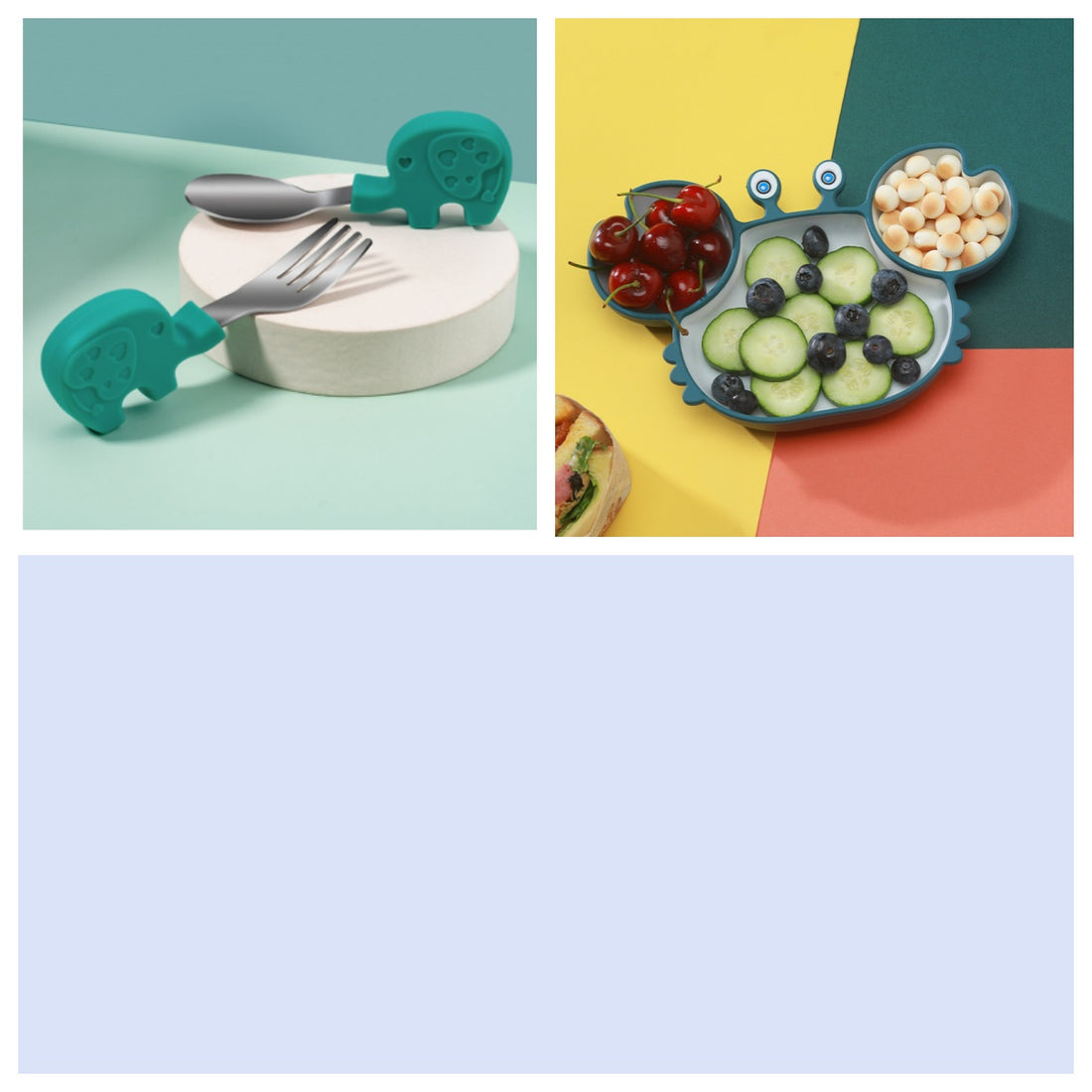Silicone Non Slip Baby Feeding Bowl Plate Set