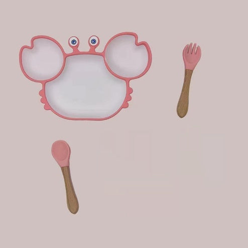 Silicone Non Slip Baby Feeding Bowl Plate Set