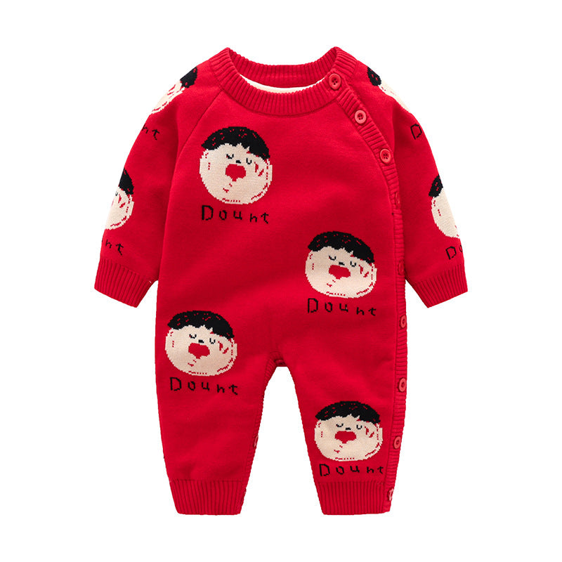 Thick Newborn Baby Crawling Clothes With Safety Harness