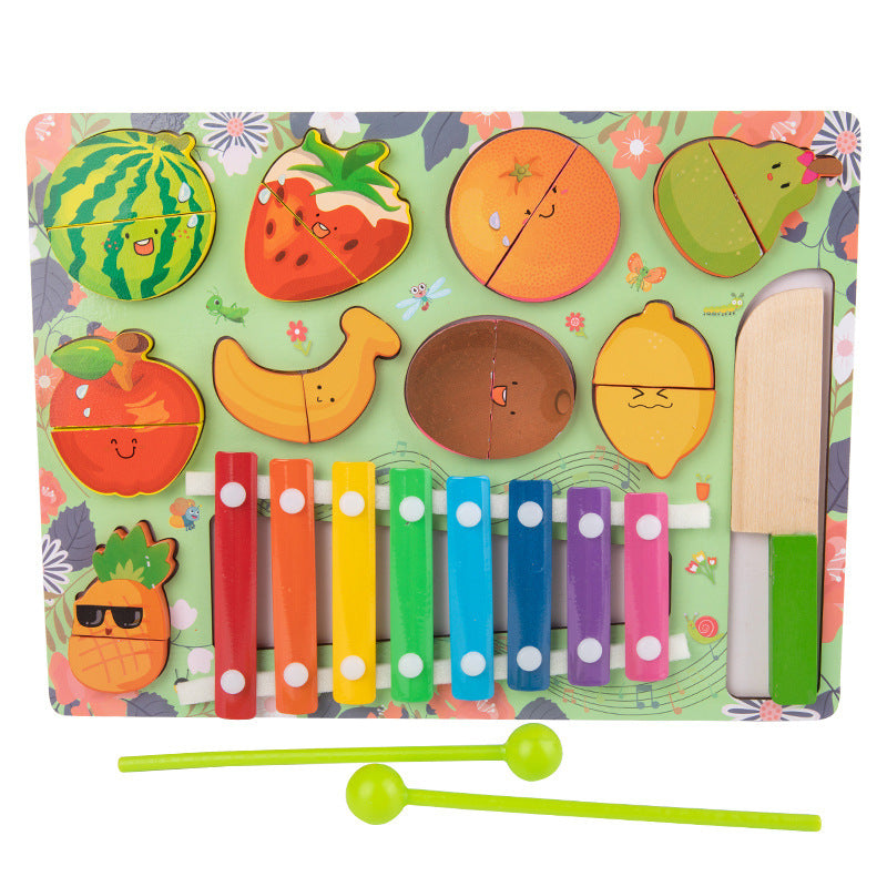 DIY Wooden Baby Busy Board Fruit Educational Toy