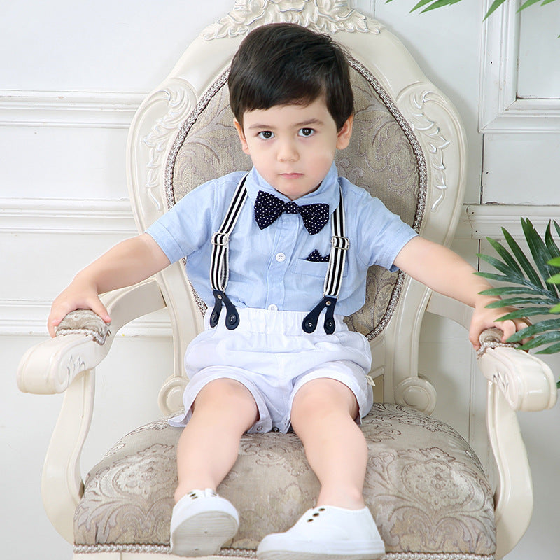 Baby Boy Gentleman Romper Shorts Short Sleeve Outfit