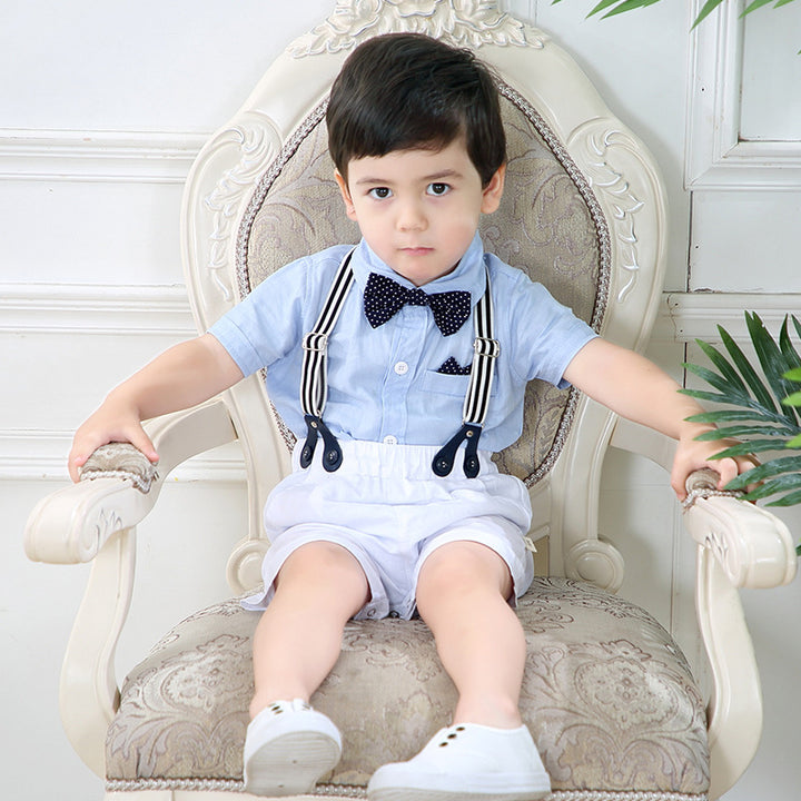Baby Boy Gentleman Romper Shorts Short Sleeve Outfit