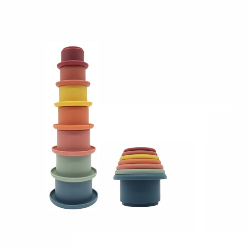 Silicone Baby Stacking Cups Educational Infant Toy
