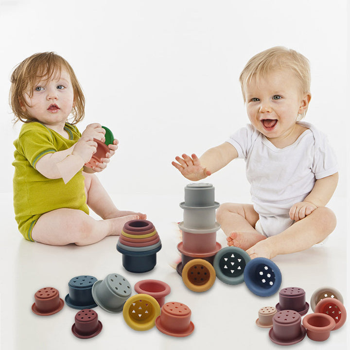 Silicone Baby Stacking Cups Educational Infant Toy