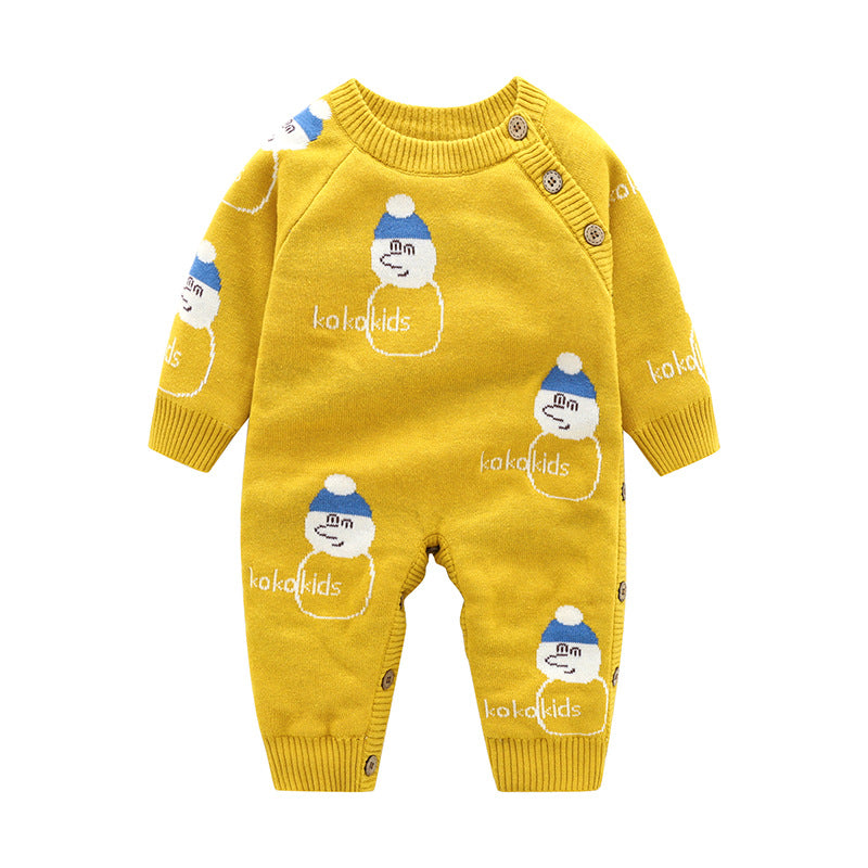 Thick Newborn Baby Crawling Clothes With Safety Harness