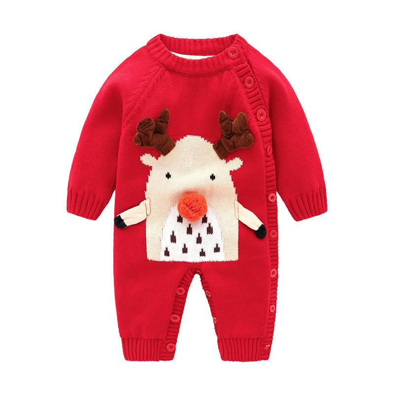 Thick Newborn Baby Crawling Clothes With Safety Harness