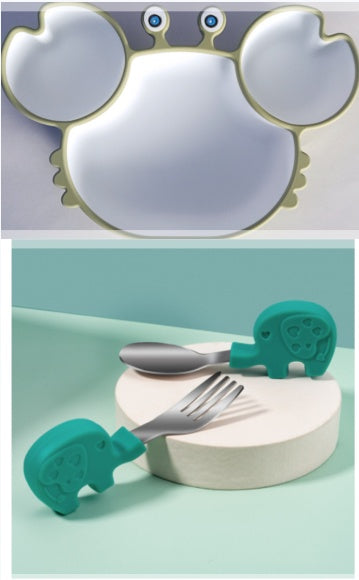 Silicone Non Slip Baby Feeding Bowl Plate Set