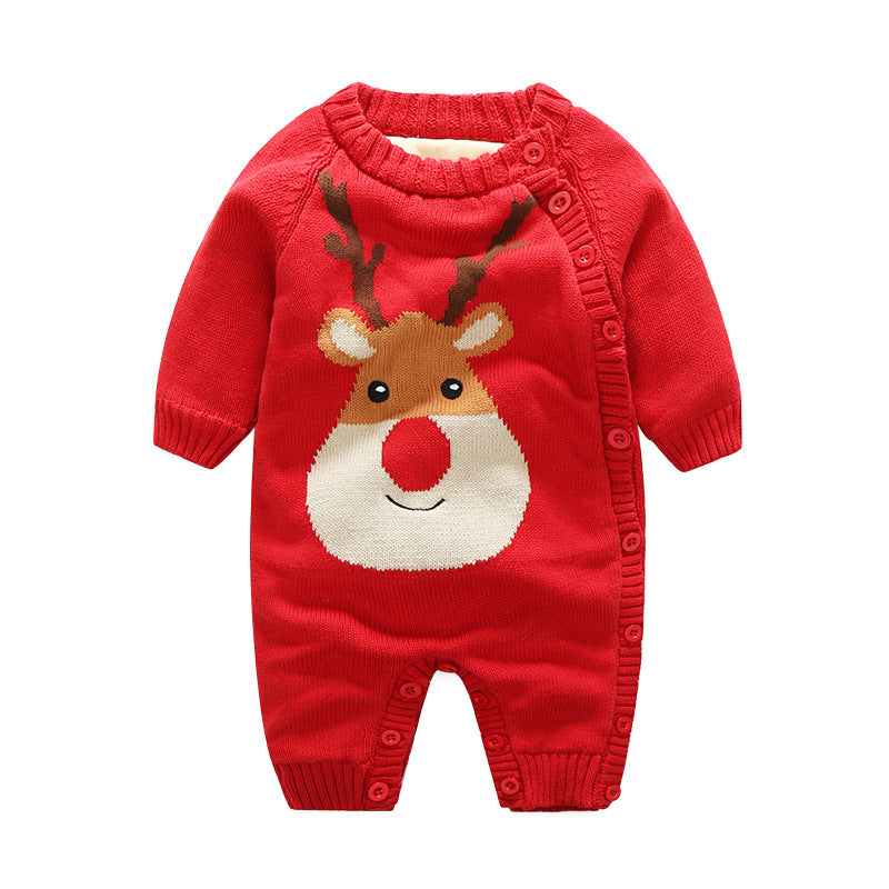 Thick Newborn Baby Crawling Clothes With Safety Harness