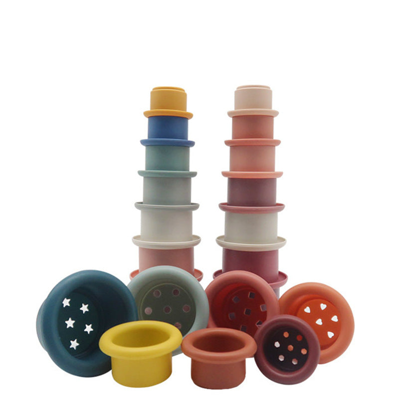 Silicone Baby Stacking Cups Educational Infant Toy