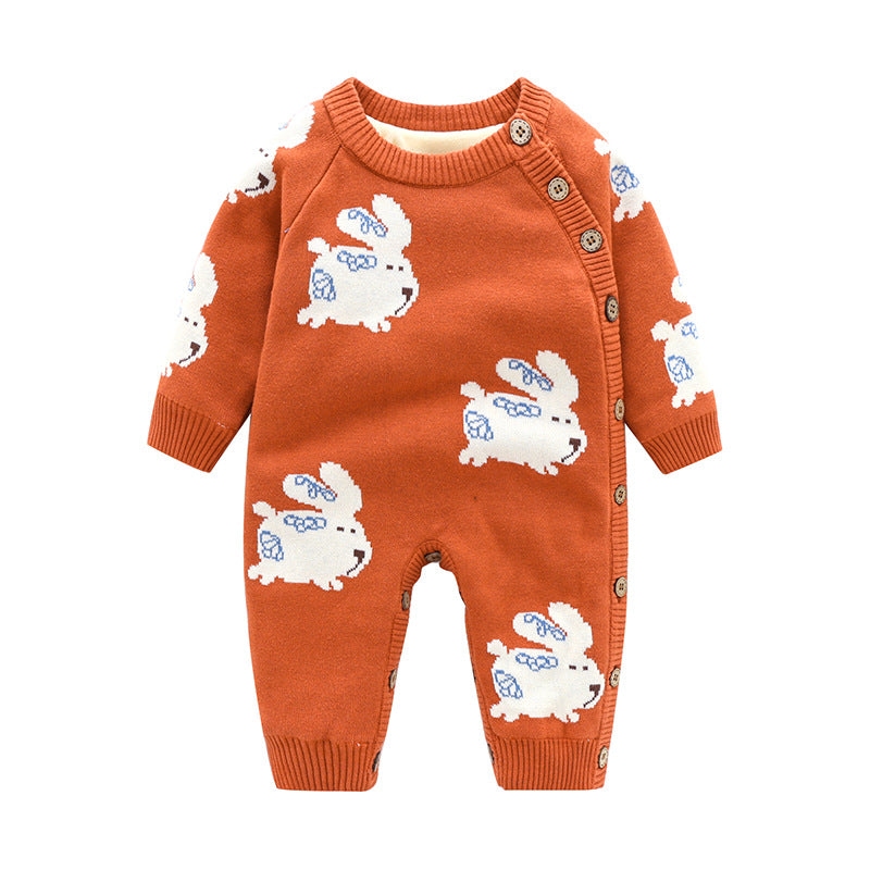 Thick Newborn Baby Crawling Clothes With Safety Harness